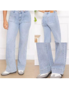 Jeans med ficka | LtBlue