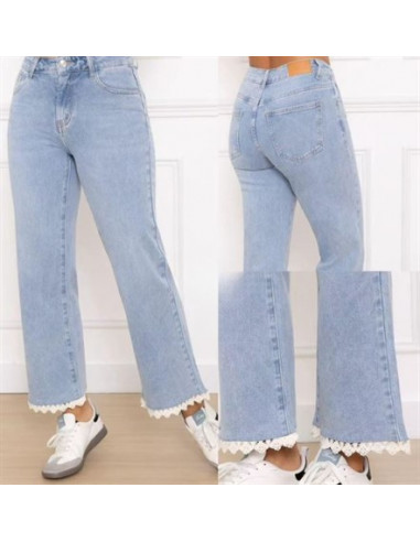 Jeans med spets | LtBlue