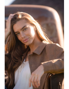 Rae Suede Shirt | Cognac