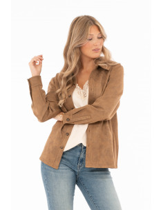 Rae Suede Shirt | Cognac 2