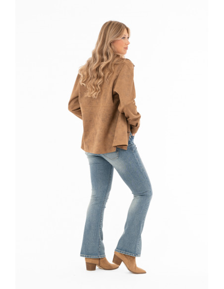 Rae Suede Shirt | Cognac