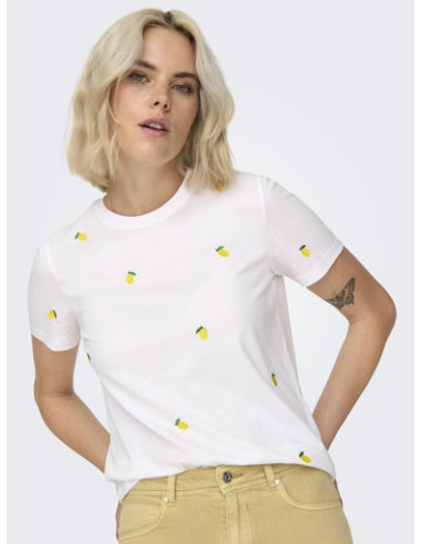 ONLKetty O-Neck Top | Lemon