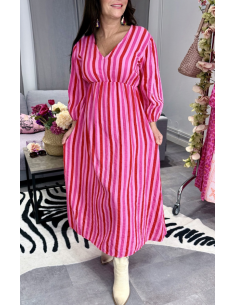 Stella Stripe Dress Dress | Pink