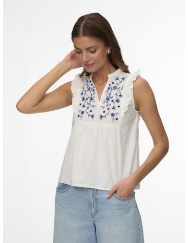 VmHannah EMB Top | White