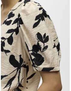 ObjJacira S/S V-neck Top | Sand 2