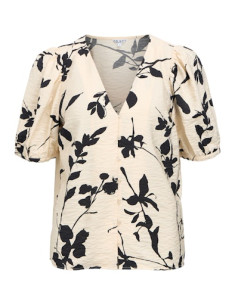 ObjJacira S/S V-neck Top | Sand