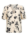 ObjJacira S/S V-neck Top | Sand