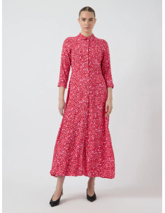 YasSavanna Long Shirt Dress | Cyclamen