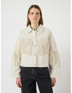 YasAiko Fringe Jacket | Ecru