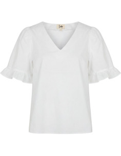 Sigga Flounce Blouse | White