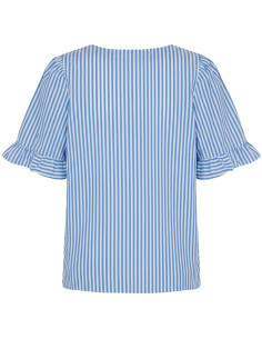 Sigga Flounce Blouse | Blue 2