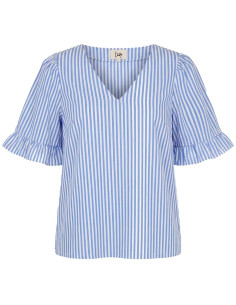 Sigga Flounce Blouse | Blue