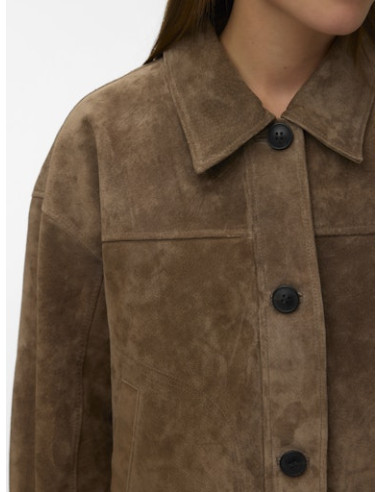 VMRoycestine Short Suede Jacket | Chocolate