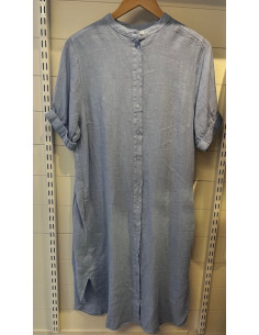 MmArleth SS Linen Dress | Blue