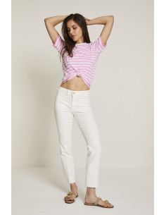 Kim Pocket Denim | White