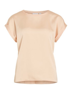 VIEllette S/S Satin Top | Peach