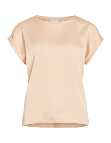VIEllette S/S Satin Top | Peach
