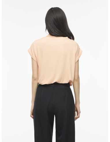 VIEllette S/S Satin Top | Peach