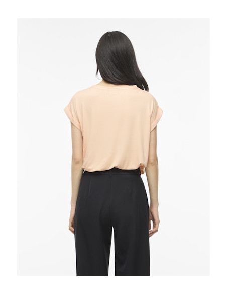 VIEllette S/S Satin Top | Peach