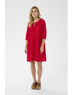 CrBellis Lace Dress Short | Red