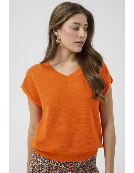 CrEvisa Knit Blouse | Orange