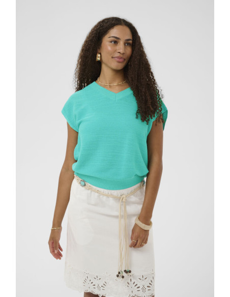 CrEvisa Knit Blouse | Ceramic