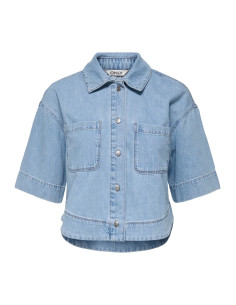 OnlCleo Crop Dnm Shirt | LtBlue