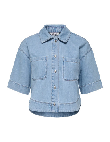 OnlCleo Crop Dnm Shirt | LtBlue