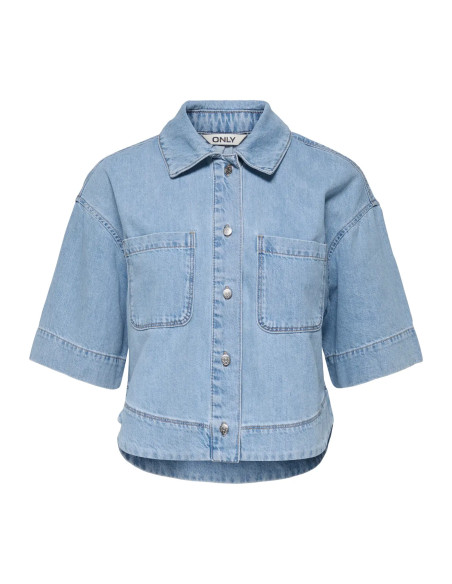 OnlCleo Crop Dnm Shirt | LtBlue