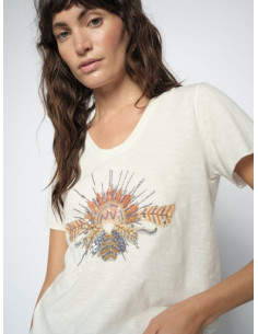 MmTonia O-SS Glam Tee | Ecru