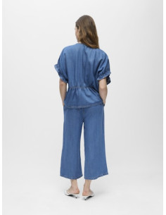 ObjFrame 2/4 V-neck Top | MedBlue 2