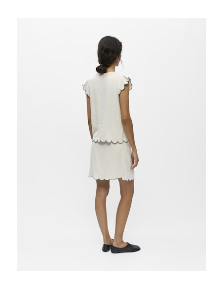 ObjSanne S/L V-neck Top | Sand