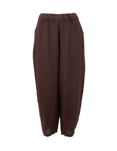 Barrel Linen Pant | Coffee