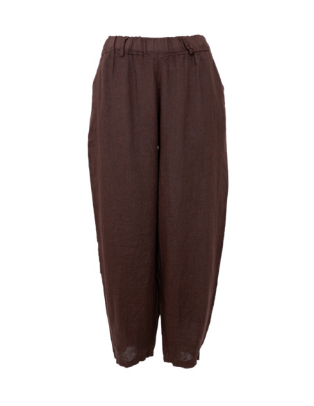 Barrel Linen Pant | Coffee