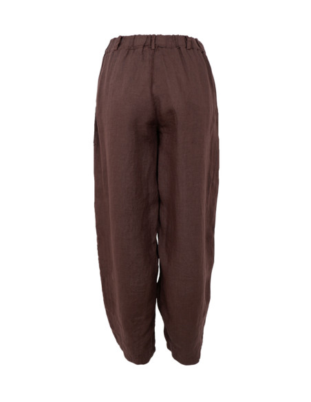 Barrel Linen Pant | Coffee