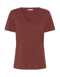 CRNaia Deep V-neck T-shirt | Brandy