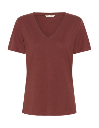 CRNaia Deep V-neck T-shirt | Brandy