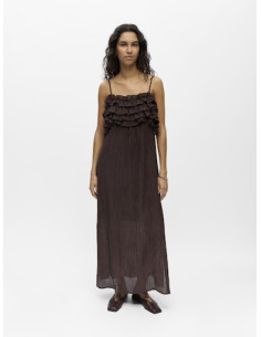 ObjLyne Long Dress | Brown