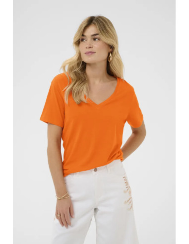 CRNaia Deep V-neck T-shirt | Orange