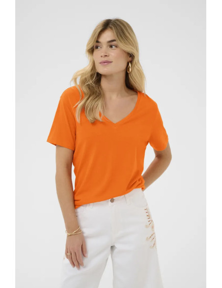 CRNaia Deep V-neck T-shirt | Orange