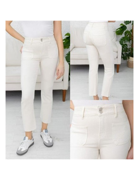 Jeans Flare m Brodyr | Beige
