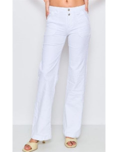 Vita jeans m fickor | Vit