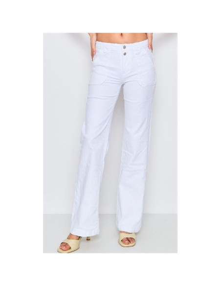 Vita jeans m fickor | Vit