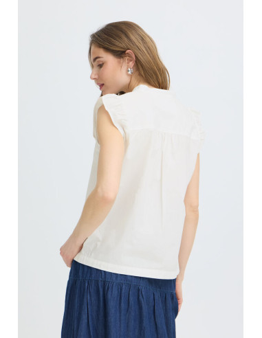 PzCleo SS Blouse | White