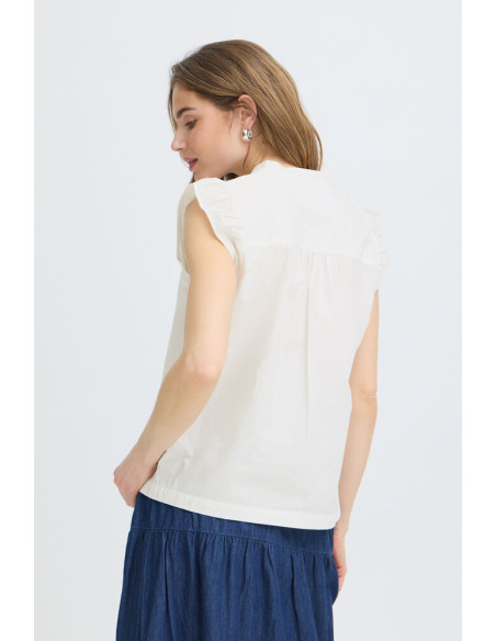 PzCleo SS Blouse | White
