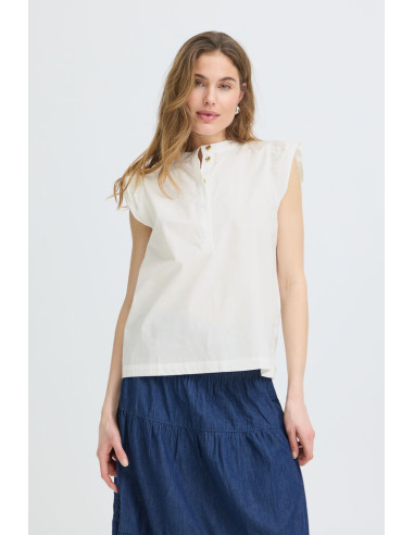 PzCleo SS Blouse | White