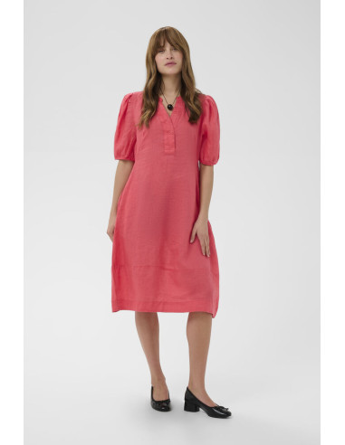 CuAniela Placket Dress | Coral