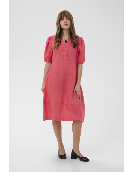 CuAniela Placket Dress | Coral