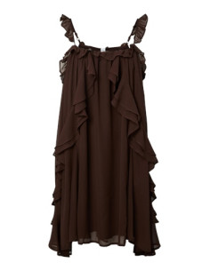 YasChiffa Strap Dress | Coffee