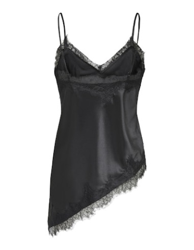 OnlBella Satin Lace Top | Black